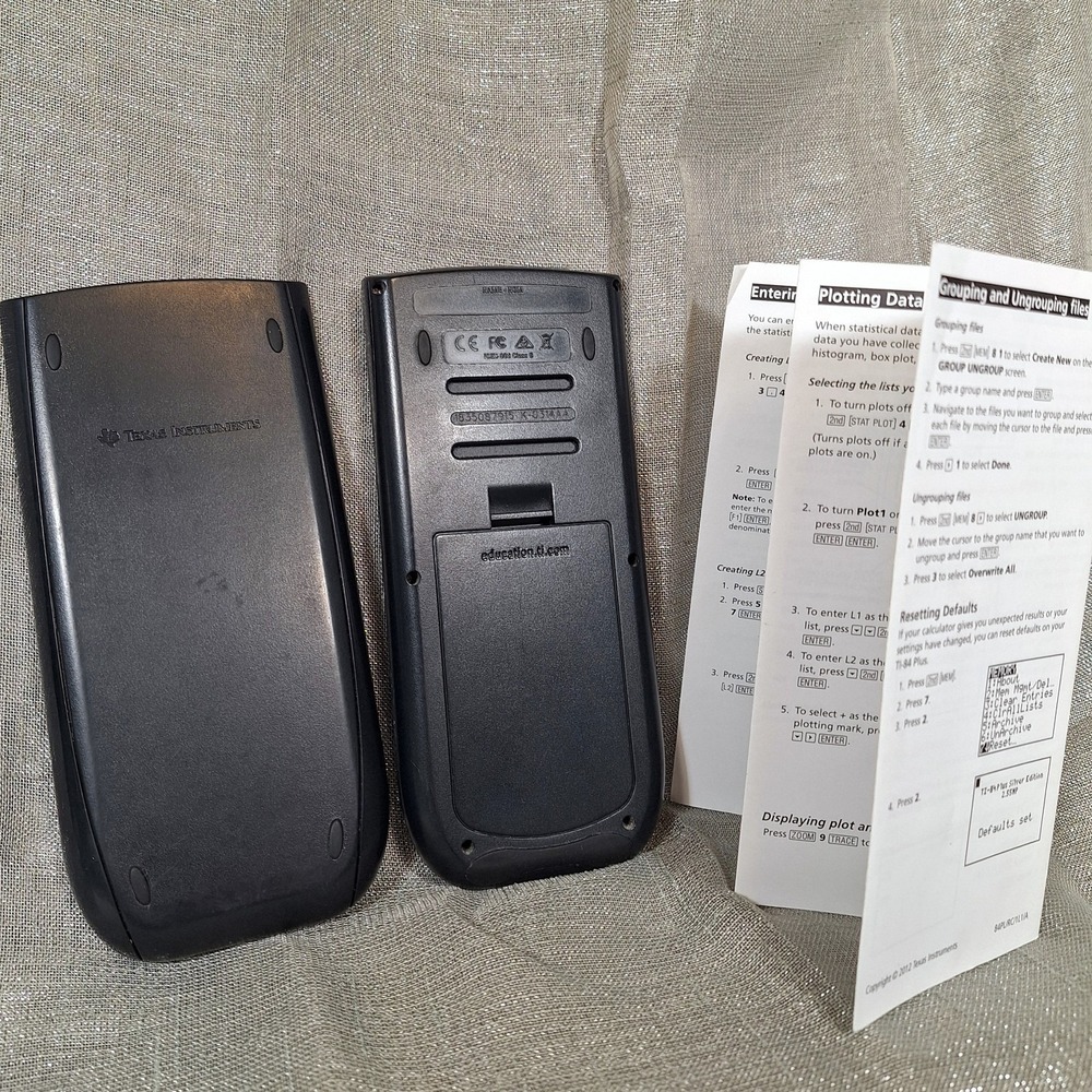 Texas Instruments TI-84 Plus Graphing Calculus Calculator Instr Book Cover Black - Picture 3 of 5